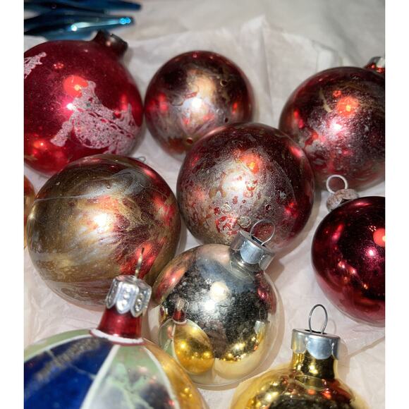 Vintage 1950's Mercury Glass Micah Christmas Ornaments Unmarked Shiny Brite #19 - Picture 6 of 12